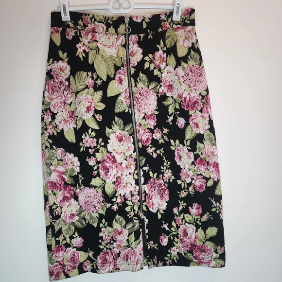 Anthropologie Maeve XS Stretch Knit Floral Jacquard Pencil Skirt Classic Office - Picture 2 of 5